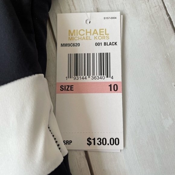 Michael Kors Women One piece Barhing Suit Size 10 Swimsuit color block slimming - Picture 5 of 6